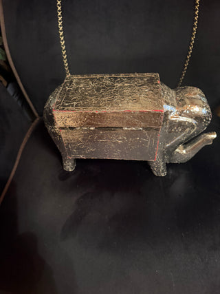 Metallic Elephant Keepsake  box carved decorative storage box