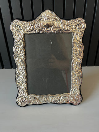 Silver plated ornate frame