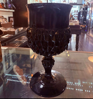 Vintage Large Black Amethyst Point Goblet