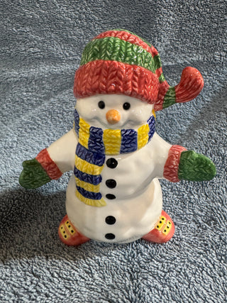 Vtg Ceramic Snowman Salt & Pepper Shakers