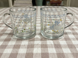 Vintage Anchor Hocking Corp 1987 Glass Goose  Mugs - Set Of 2