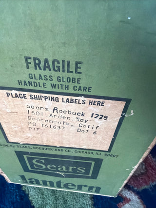 Vintage 1973 Sears 2-Mantle Lantern Avocado Colman & Original Globe in Box