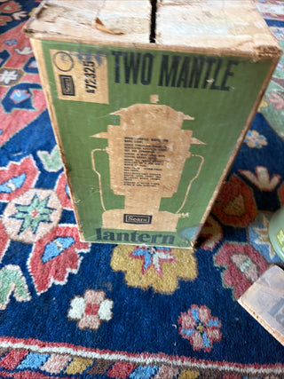 Vintage 1973 Sears 2-Mantle Lantern Avocado Colman & Original Globe in Box