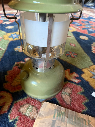 Vintage 1973 Sears 2-Mantle Lantern Avocado Colman & Original Globe in Box