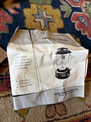 Vintage 1973 Sears 2-Mantle Lantern Avocado Colman & Original Globe in Box
