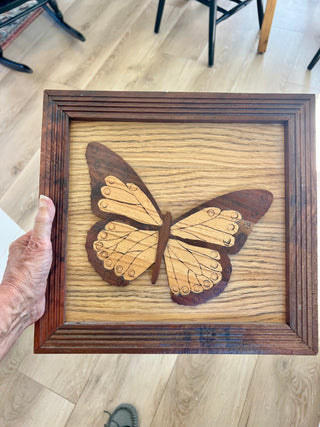 Wooden Butterfly Art Intarsia Marquetry