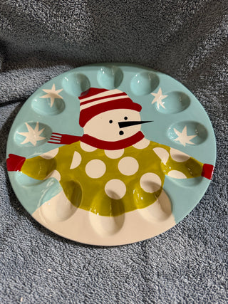Snowman Deviled Egg Plate