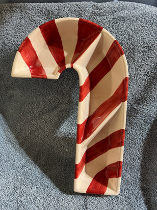 Ceramic Candy Cane Serving Dish