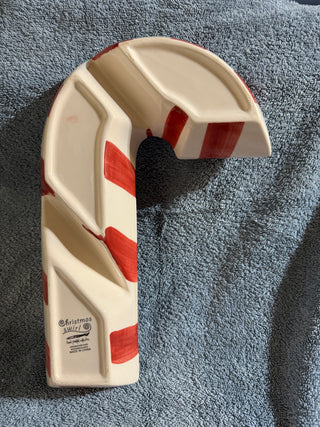 Ceramic Candy Cane Serving Dish