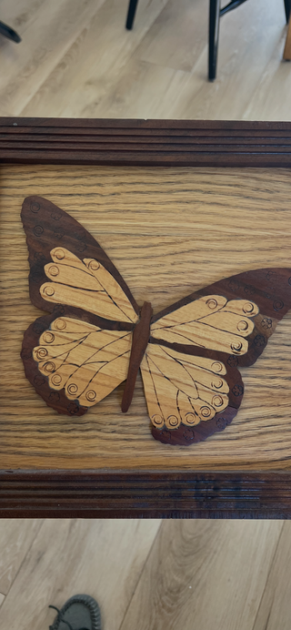 Wooden Butterfly Art Intarsia Marquetry