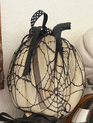 Black laced white pumpkin