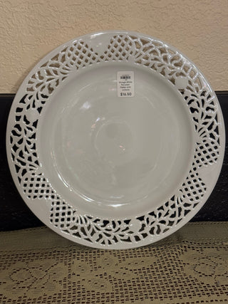 Vintage White Porcelain Platter with cutouts