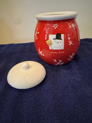 Vtg Hallmark Merry Days Ceramic Jar