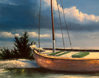 SEASIDE SAILBOAT CANVAS 19 X 15 IN STORE PICK UP ONLY (KAT)
