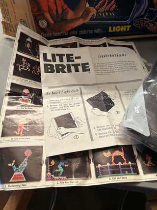 Vintage Hasbro Lite-Brite 1967 Copyright – Complete Working Set with Original Box