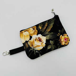 Handmade Coin Bag - Black Floral - RCD