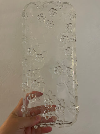 Mikasa clear floral oblong tray