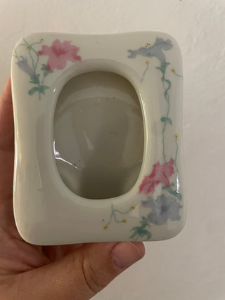 Pink and blue flower ceramic frame