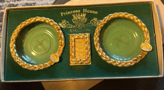 MG vintage Princess House ashtrays/ match cover set