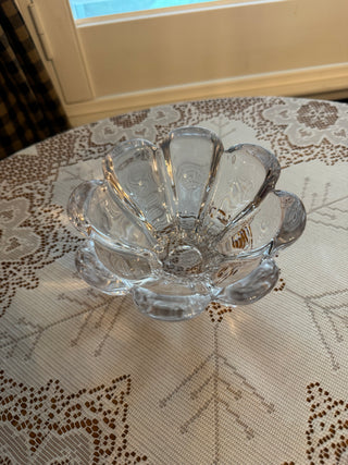 Vintage Mikasa Crystal Zinnia Flower Bowl