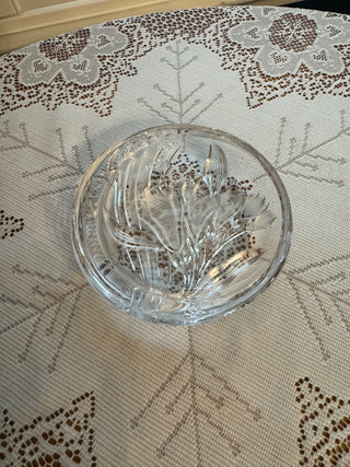Vintage Mikasa Parisian Iris Clear Frosted Round Candy Dish