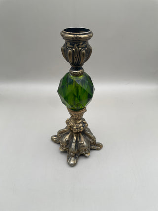 Regency Hollywood Candlestick w/Green Jewel