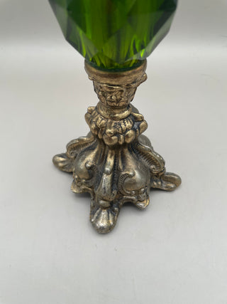 Regency Hollywood Candlestick w/Green Jewel