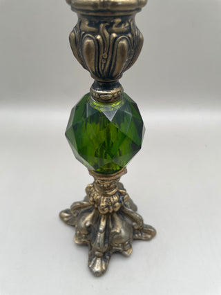 Regency Hollywood Candlestick w/Green Jewel