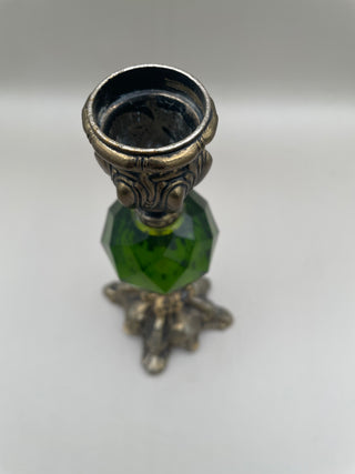Regency Hollywood Candlestick w/Green Jewel