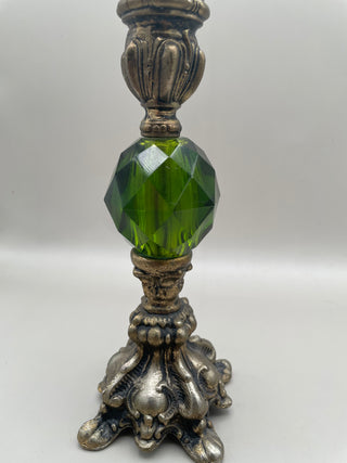 Regency Hollywood Candlestick w/Green Jewel