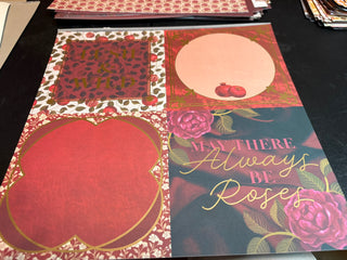Crimson & Roses — Vintage Floral Scrapbook Kit