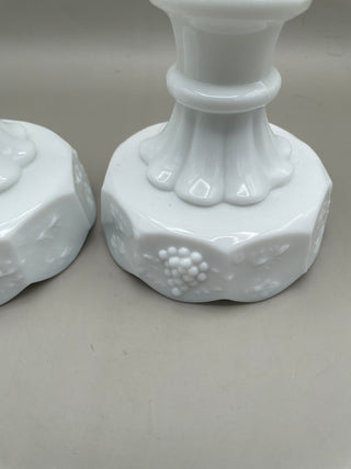 Pair of Milk Glass Candle Holders