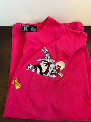 Vintage pink Looney Tunes shirt L
