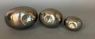 Set of 3 Antique Style Indian Traveler Flasks – Graduated Moon Bottles