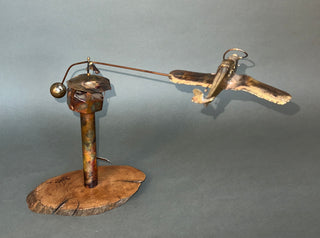 "Control Tower Stay Clear!" – Vintage Mid-Century Kinetic Balance Sculpture by Jim Hacker (1975)