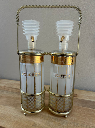 MCM Gold Tone Bourbon and Scotch Set