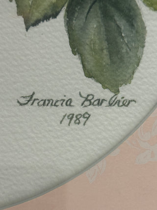 Gallery-Framed Botanical Rose Prints Custom Framed Pair 1989