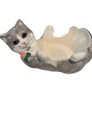 Treasure Craft Ceramic Gray Cat