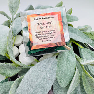 DIY Cotton Spa Mask - Rose, Basil and Oat
