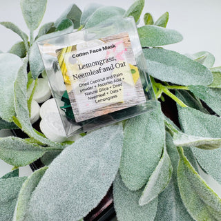 DIY Cotton Spa Mask - Lemongrass, Neem leaf and Oat