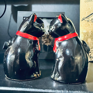 Antique Black Cat Salt & Pepper Shakers w/Squeakers  Japan