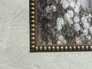 Betsy Brown Framed Art Print “Liberty Hall” — Rose-Covered Doorway, 29” Ornate Silver-Gilt Frame