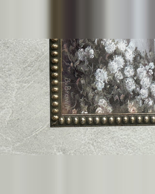 Betsy Brown Framed Art Print “Liberty Hall” — Rose-Covered Doorway, 29” Ornate Silver-Gilt Frame
