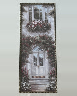 Betsy Brown Framed Art Print “Liberty Hall” — Rose-Covered Doorway, 29” Ornate Silver-Gilt Frame