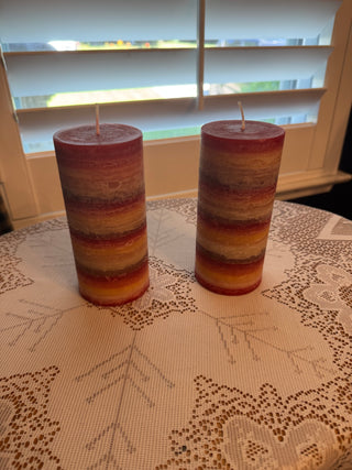 Red, Yellow and Tan Candle - Sold Separately  - 6 inches tall