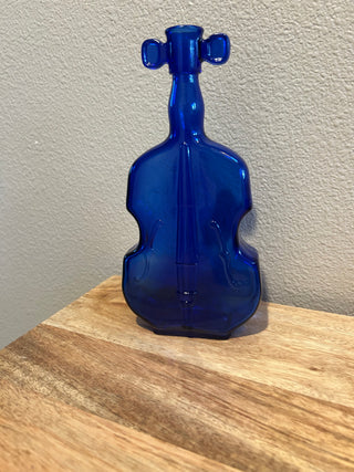 Cobalt Blue Glass Violin Bottle/Vase