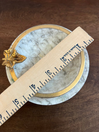 Brass footed marble dish