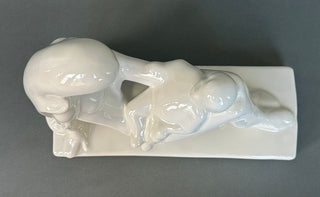 Vintage Haeger Mother and Child Statue White Gloss Ceramic Figurine 6053