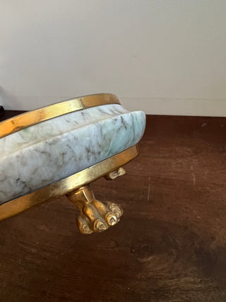 Brass footed marble dish