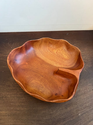 MCM monkey pod wood leaf bowl